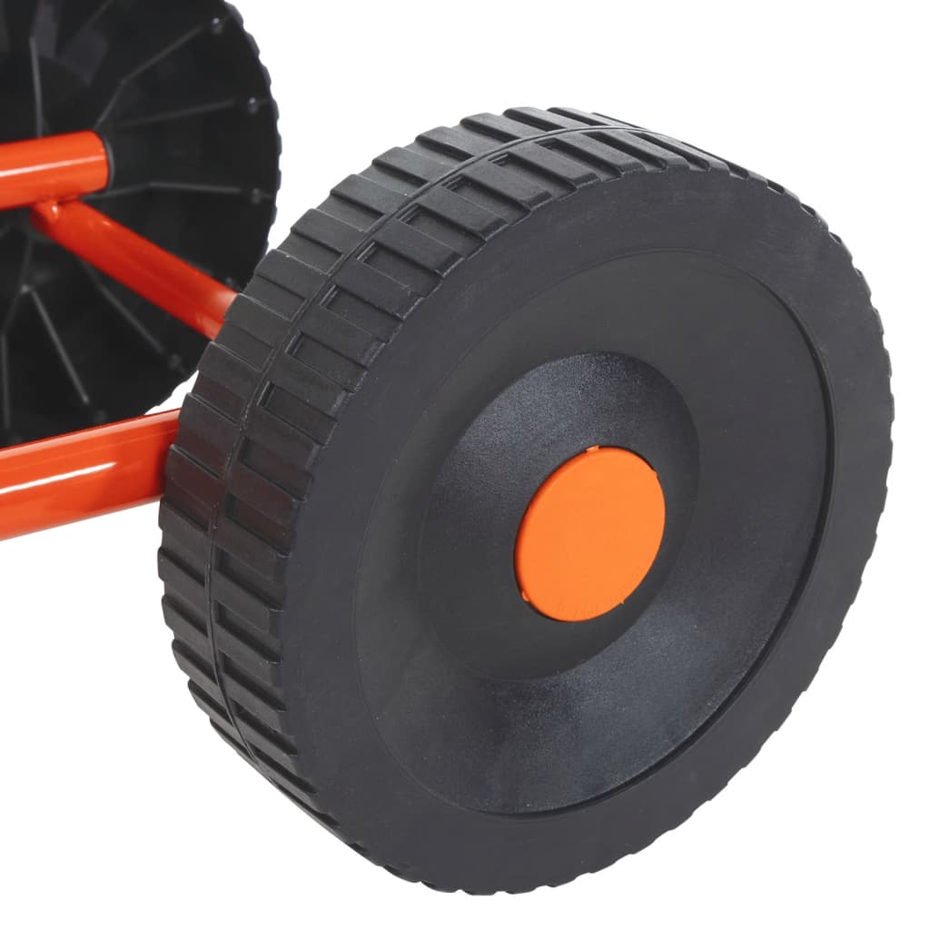 vidaXL Sprinklersläde på hjul med roterbart huvud röd stål