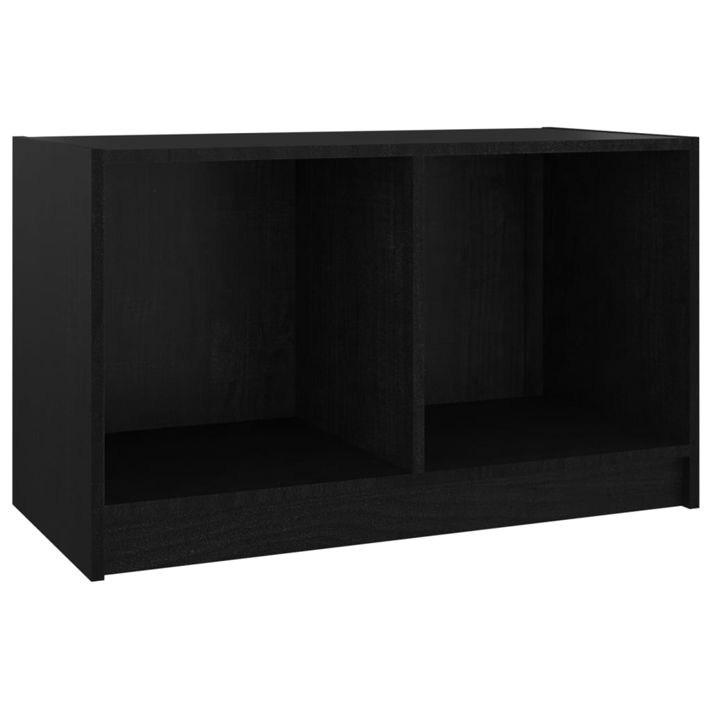 vidaXL TV-bänk svart 70x33x42 cm massiv furu