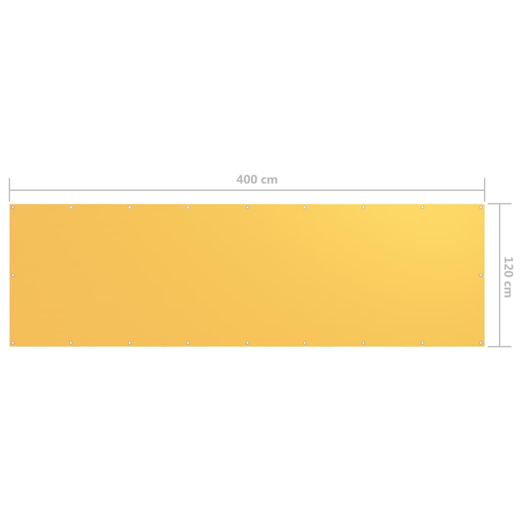 vidaXL Balkongskärm gul 120x400 cm oxfordtyg