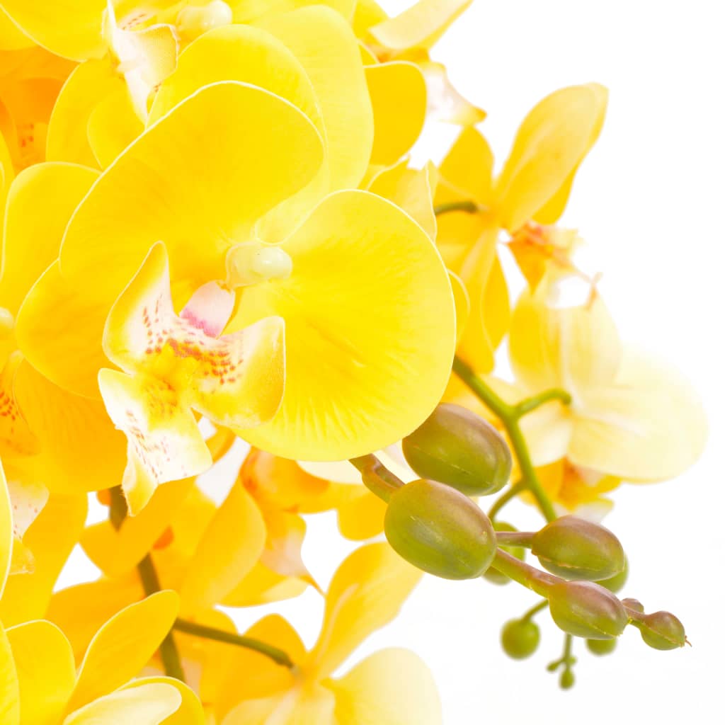 vidaXL Konstväxt Orkidé med kruka 60 cm gul