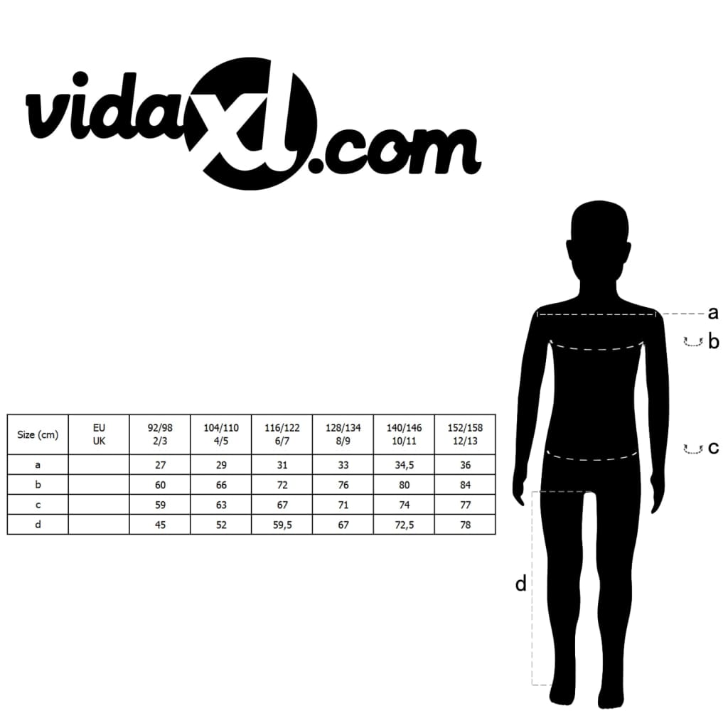 vidaXL 3-delad barnkostym storlek 128/134 marinblå