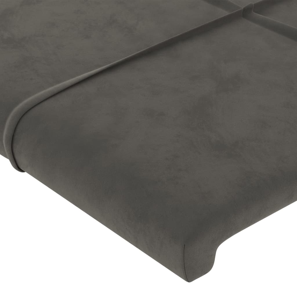 vidaXL Sänggavel med kanter mörkgrå 83x16x78/88 cm sammet