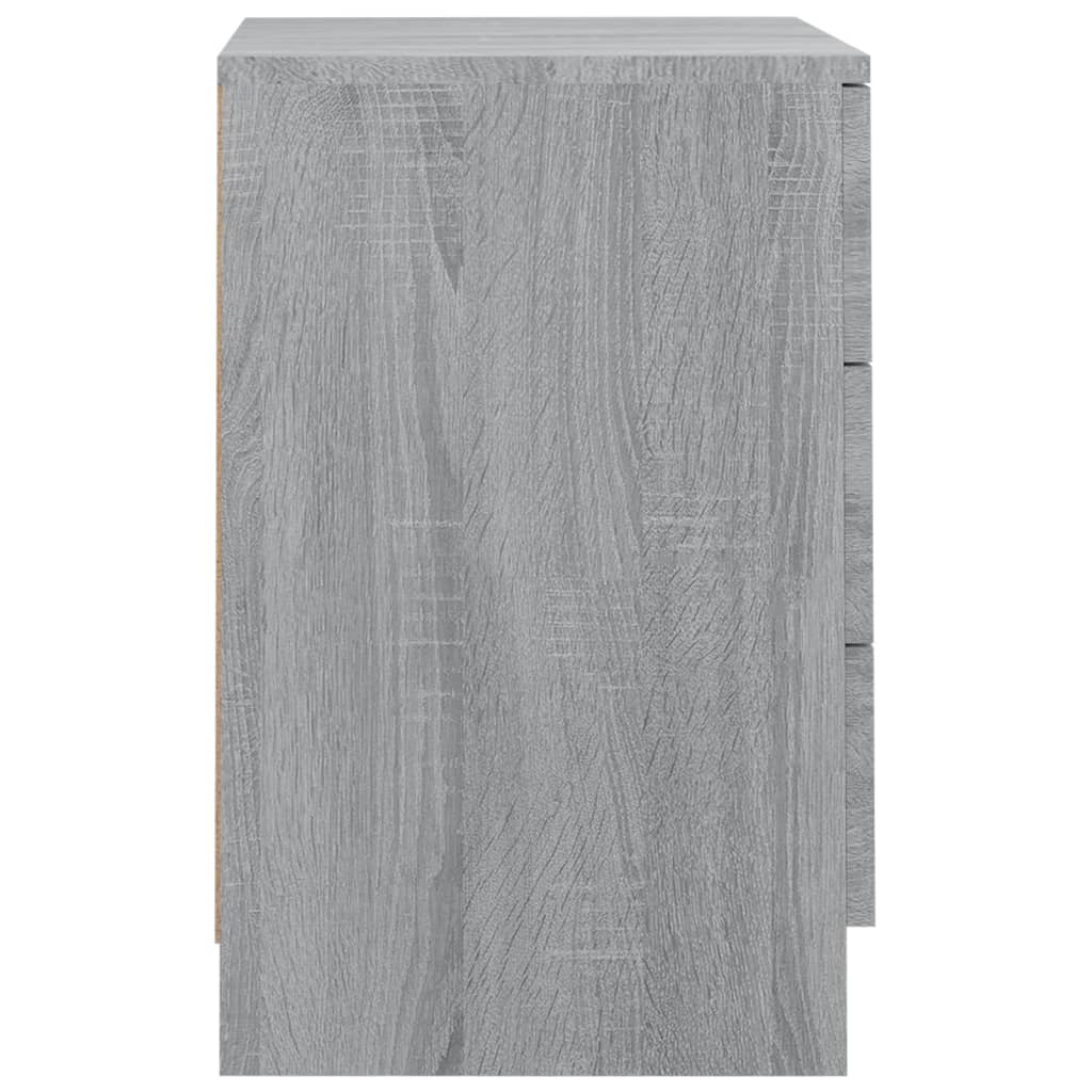 vidaXL Sängbord grå sonoma 38x35x56 cm konstruerat trä