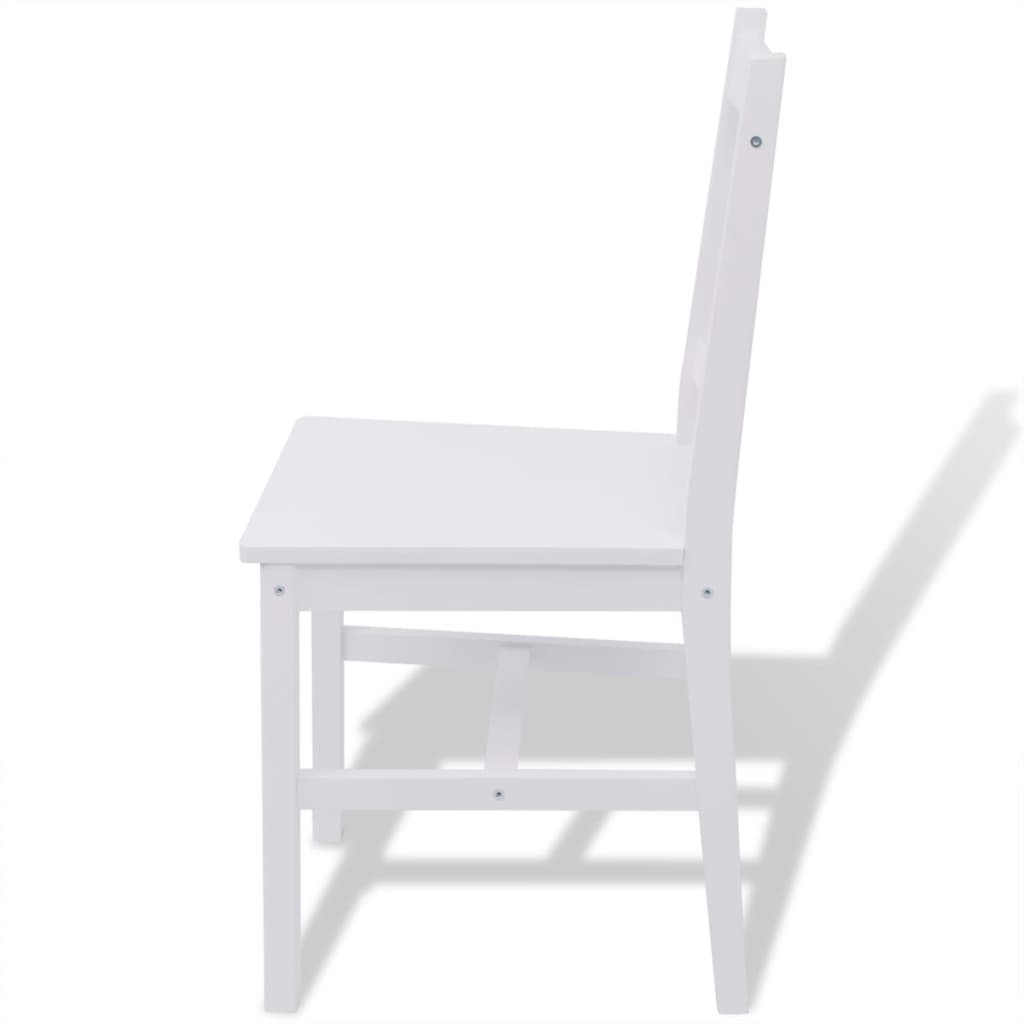 vidaXL Matbord och stolar 3 delar furu vit