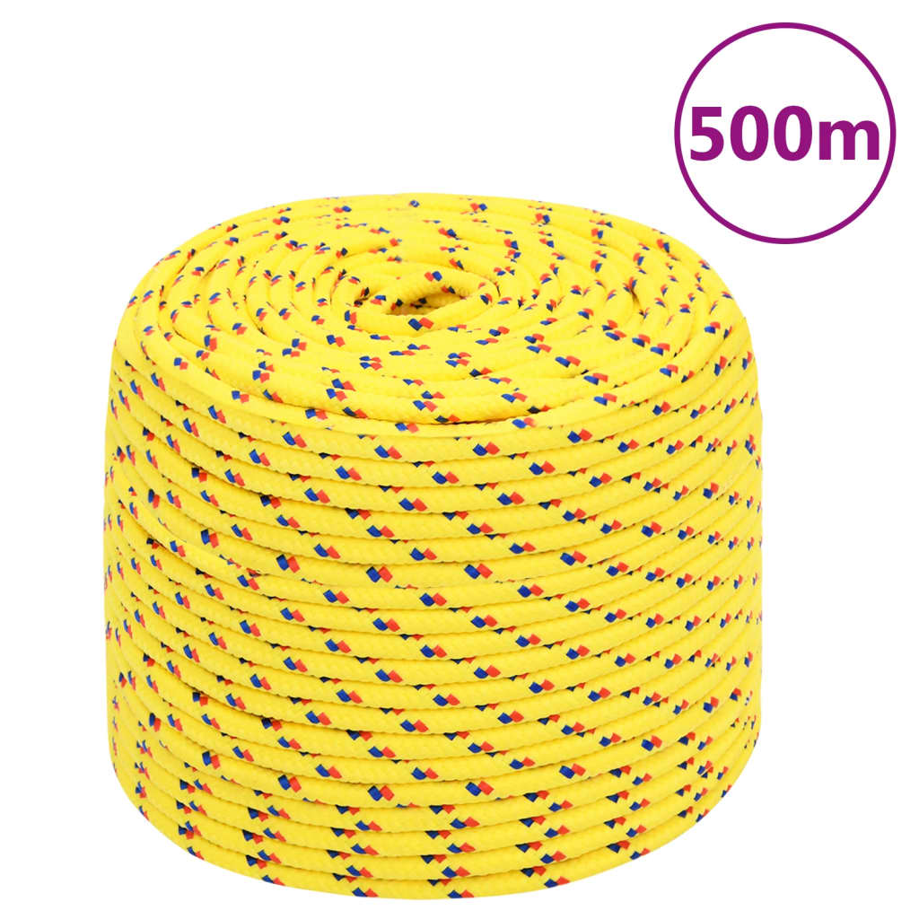 vidaXL Båtlina gul 10 mm 500 m polypropen