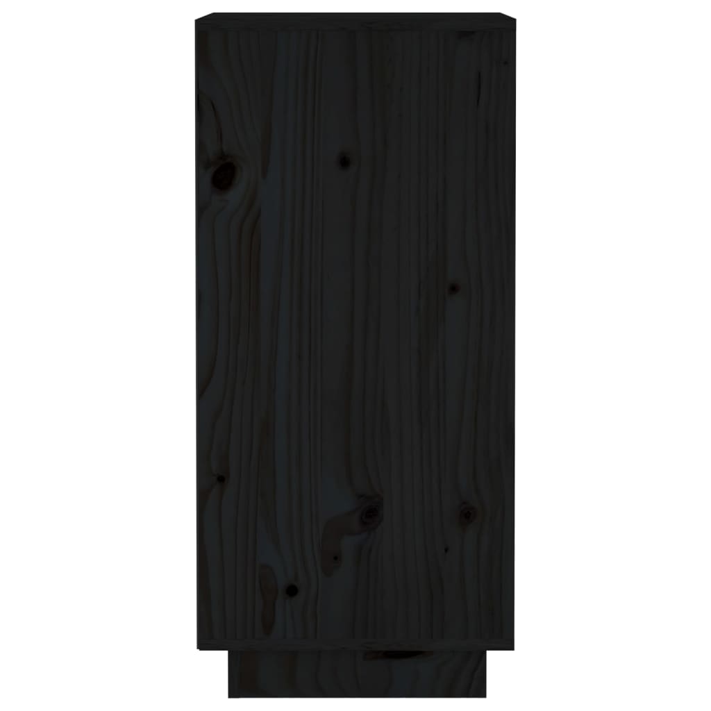 vidaXL Skåp svart 31,5x34x75 cm massiv furu