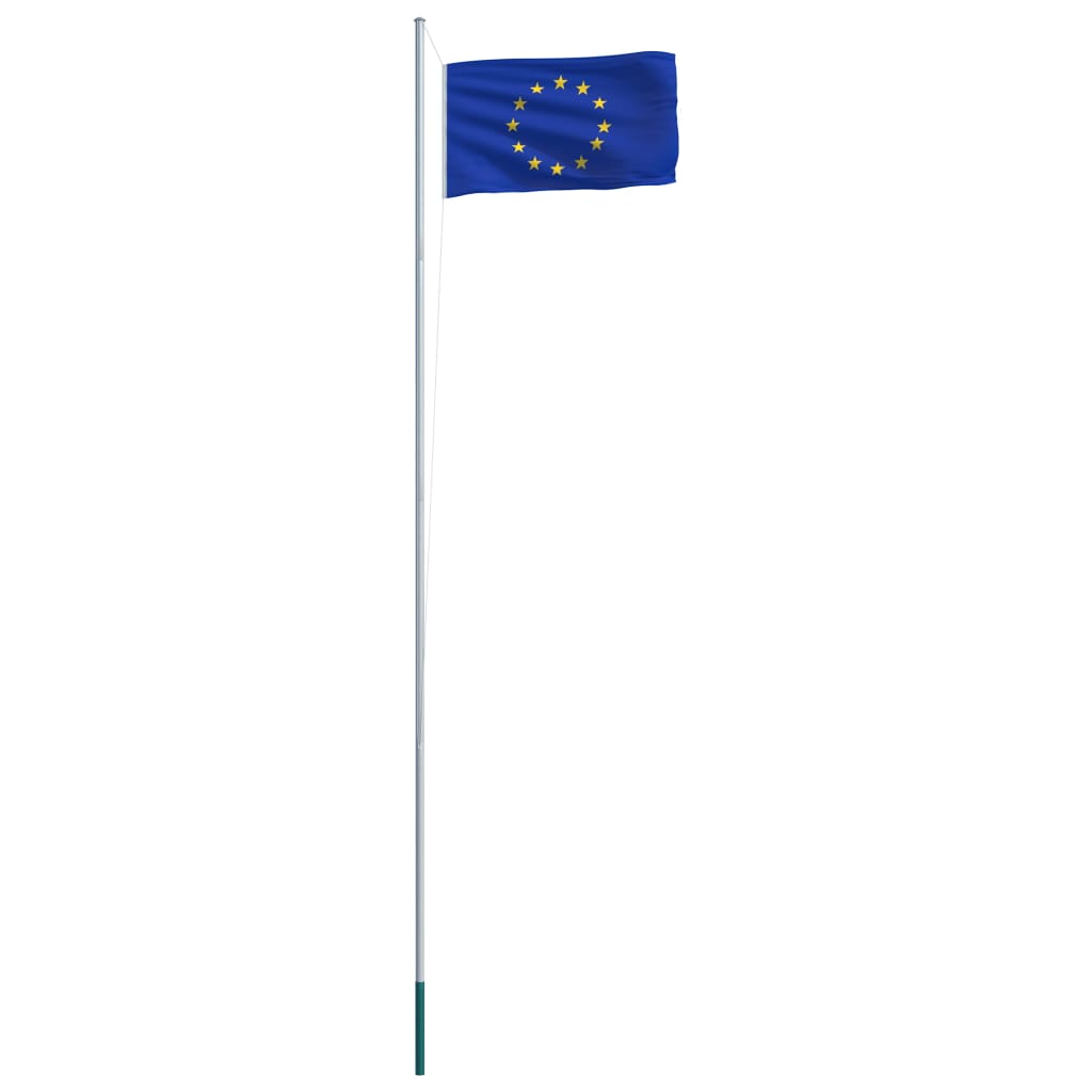 vidaXL Europeiska flaggan och flaggstång i aluminium 6,2 m