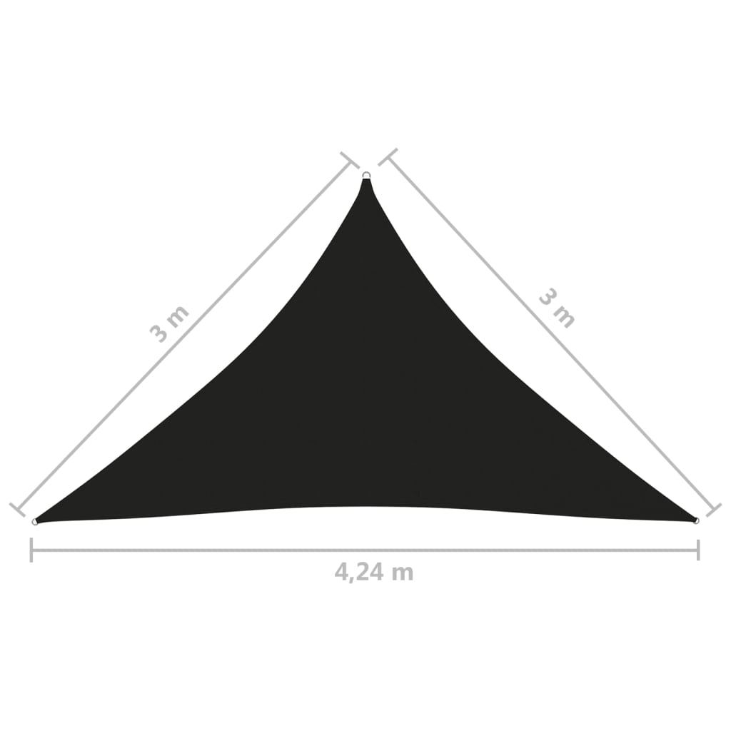 vidaXL Solsegel oxfordtyg trekantigt 3x3x4,24 m svart