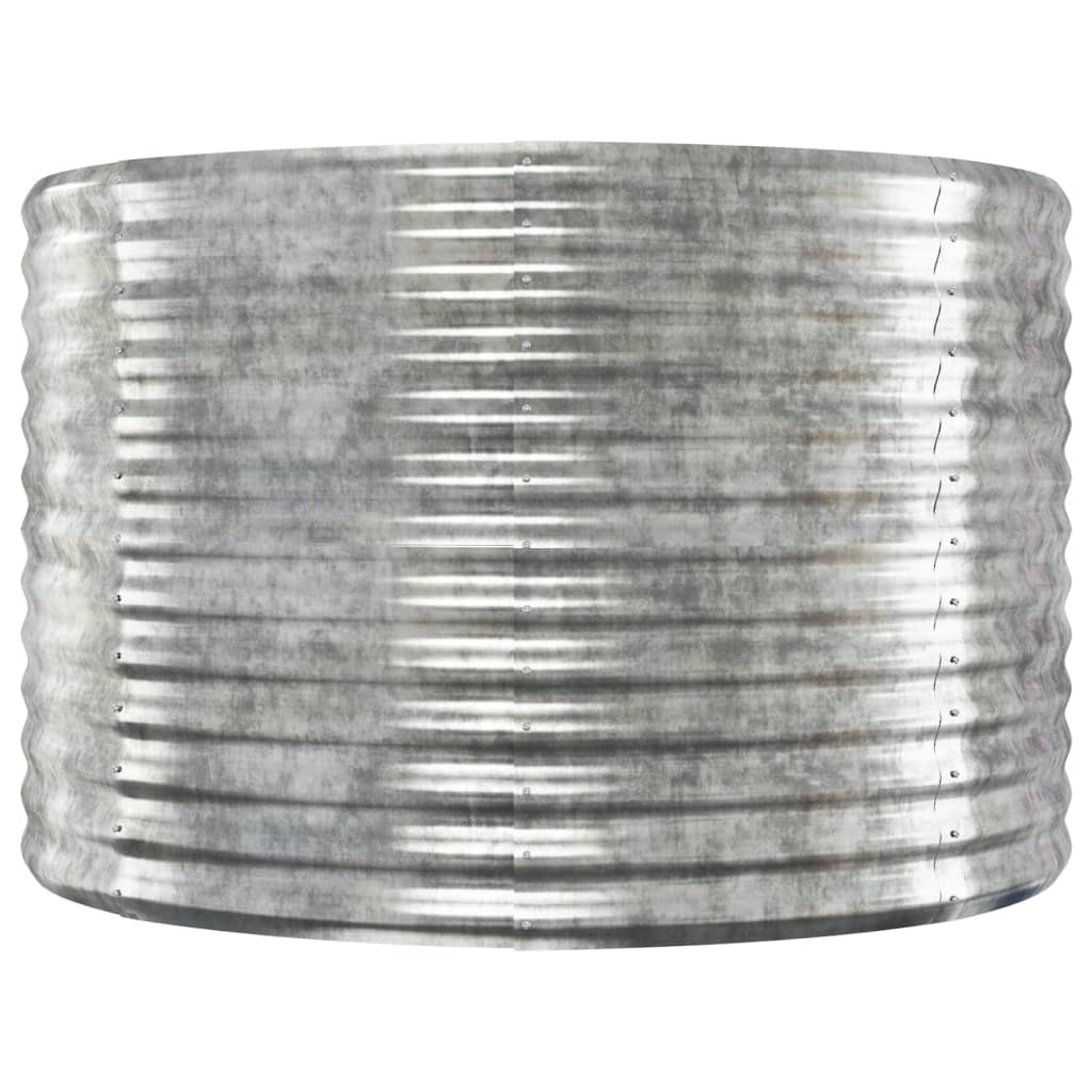 vidaXL Odlingslåda pulverlackerat stål 396x100x68 cm silver