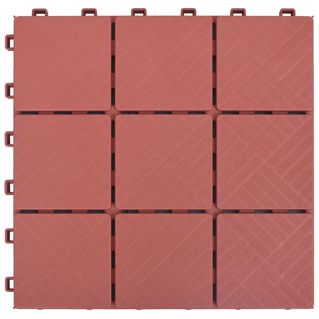 vidaXL Trall 10 st röd 30,5x30,5 cm plast