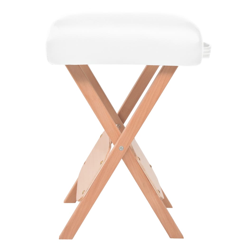 vidaXL Hopfällbar massagepall med 12 cm tjock sits vit