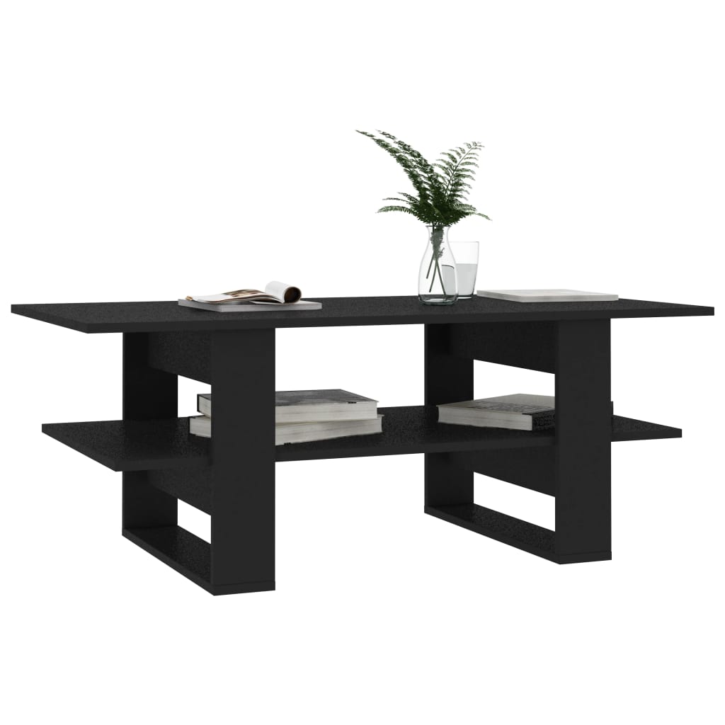 vidaXL Soffbord svart 110x55x42 cm konstruerat trä