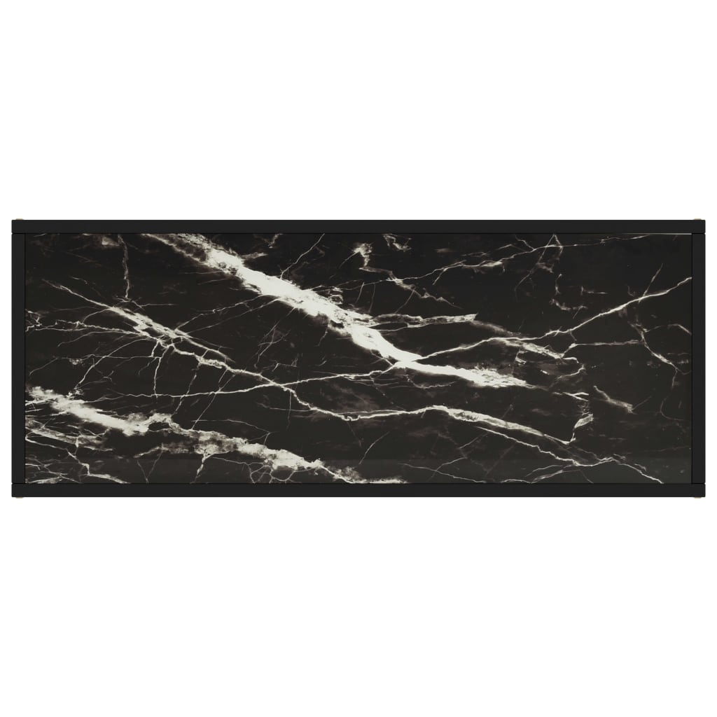 vidaXL Tv-bänk svart med svart marmor glas 100x40x40 cm