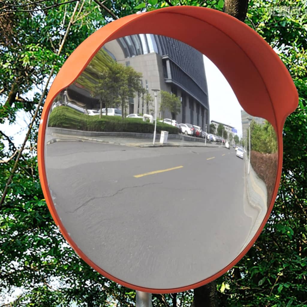 vidaXL Konvex trafikspegel PC-Plast 45 cm utomhusbruk orange
