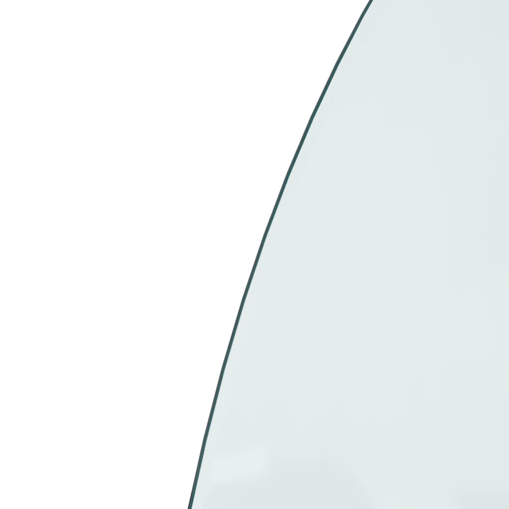 vidaXL Glasskiva för öppen spis halvrund 800x600 mm