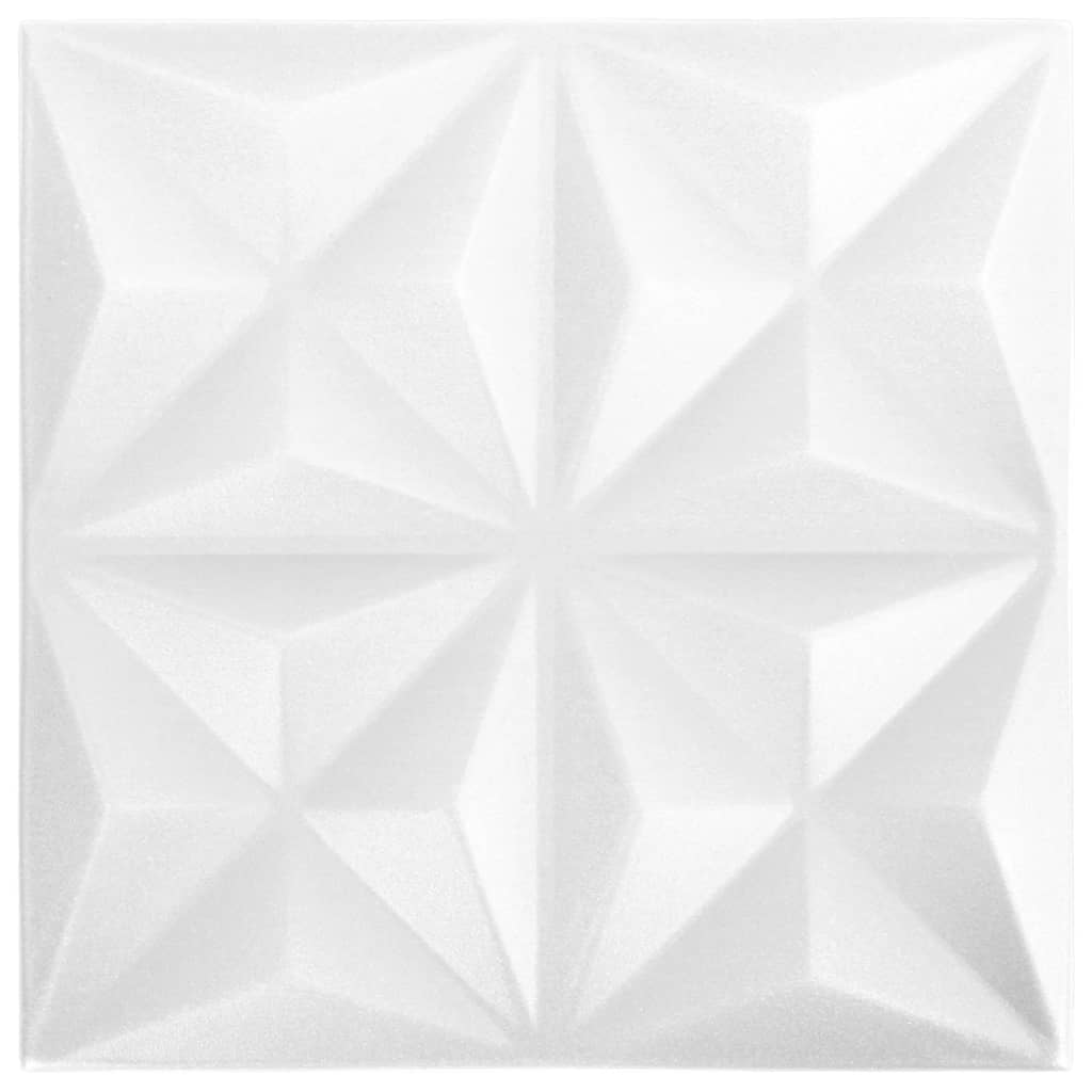 vidaXL 3D Väggpaneler 48 st 50x50 cm origami vit 12 m²