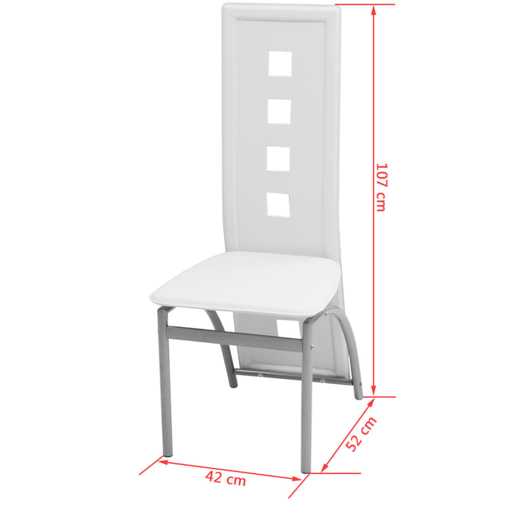 vidaXL Matbord och stolar 7 delar vit