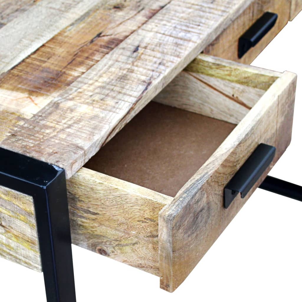 vidaXL Konsolbord med 3 lådor massivt mangoträ 110x35x78 cm