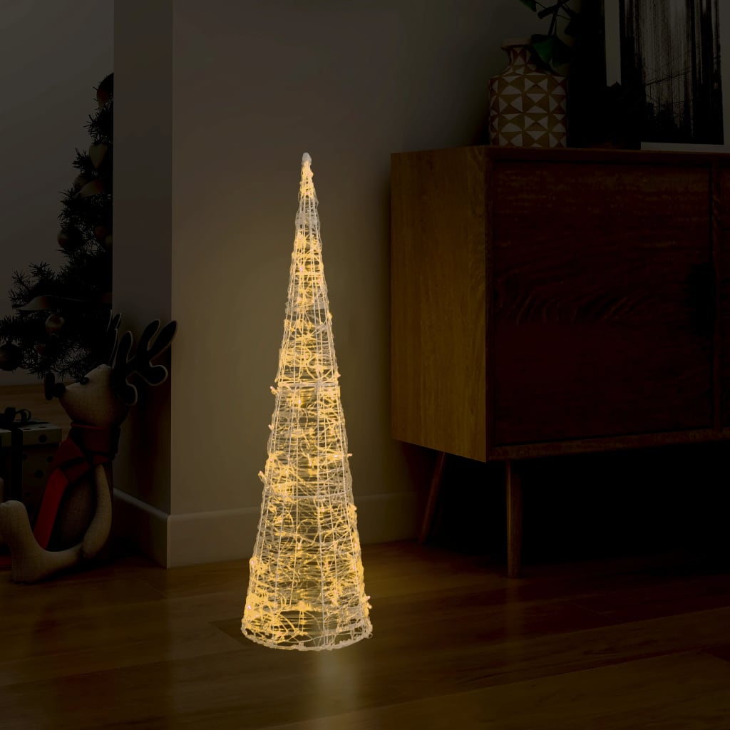 vidaXL Ljuskon LED pyramid akryl varmvit 90 cm