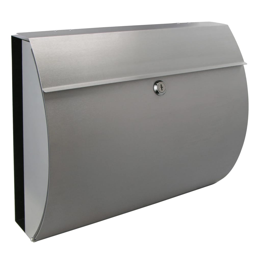 HI Postlåda med tidningshållare 38x13,3x30,4 cm rostfritt stål