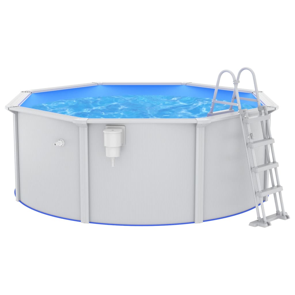 vidaXL Pool med säkerhetsstege 360x120 cm