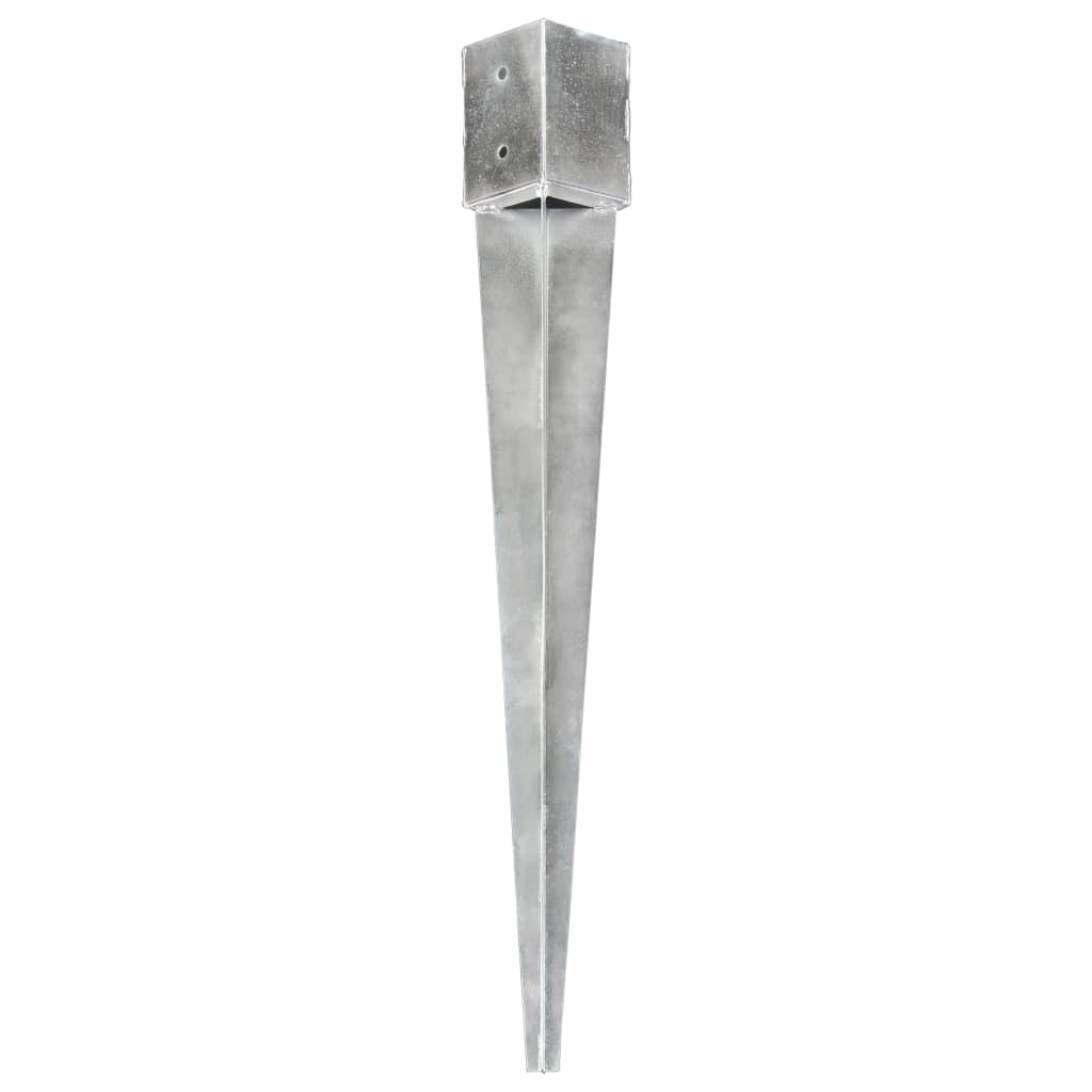 vidaXL Jordspett 2 st silver 12x12x89 cm galvaniserat stål