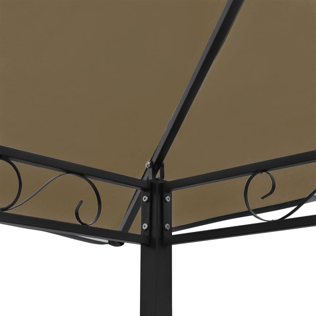 vidaXL Paviljong med bord och bänkar 2,5x1,5x2,4 m taupe 180 g/m²