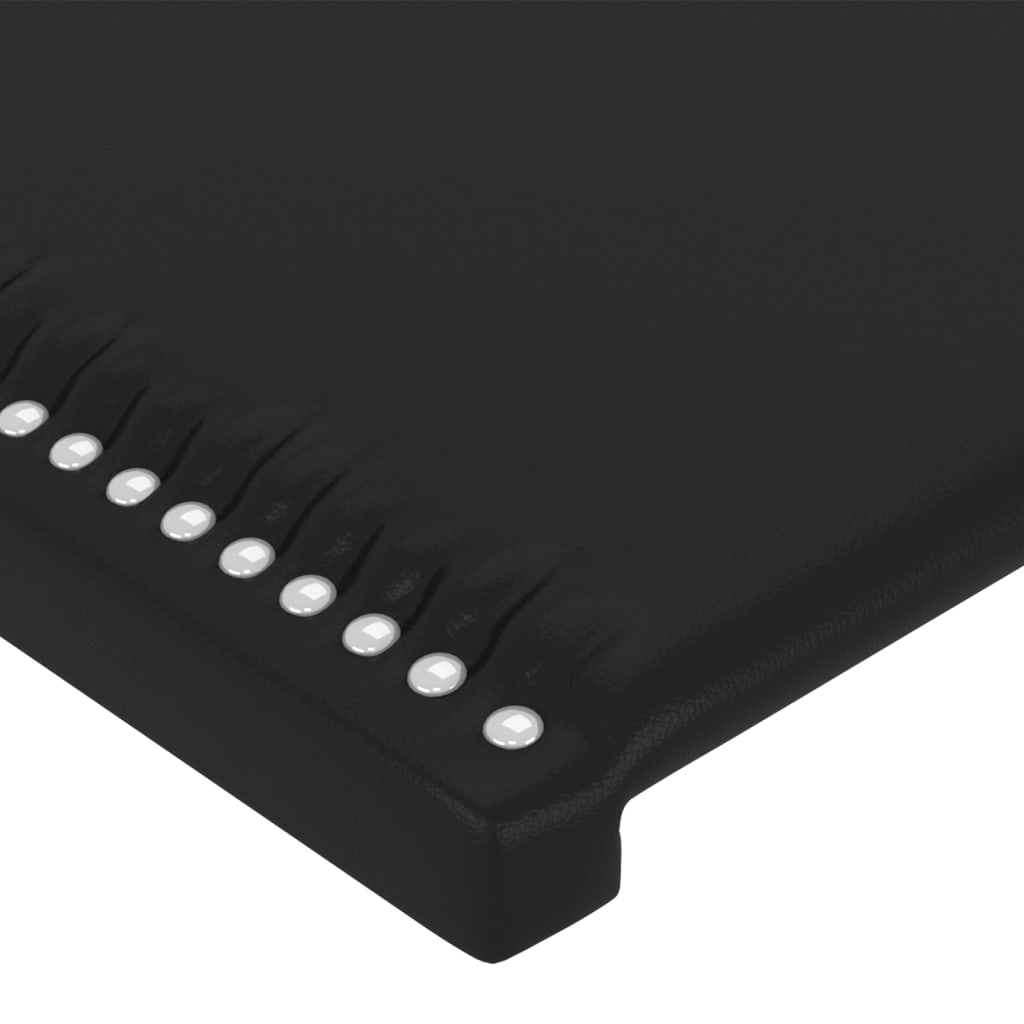 vidaXL Sänggavel med kanter svart 183x23x118/128 cm konstläder