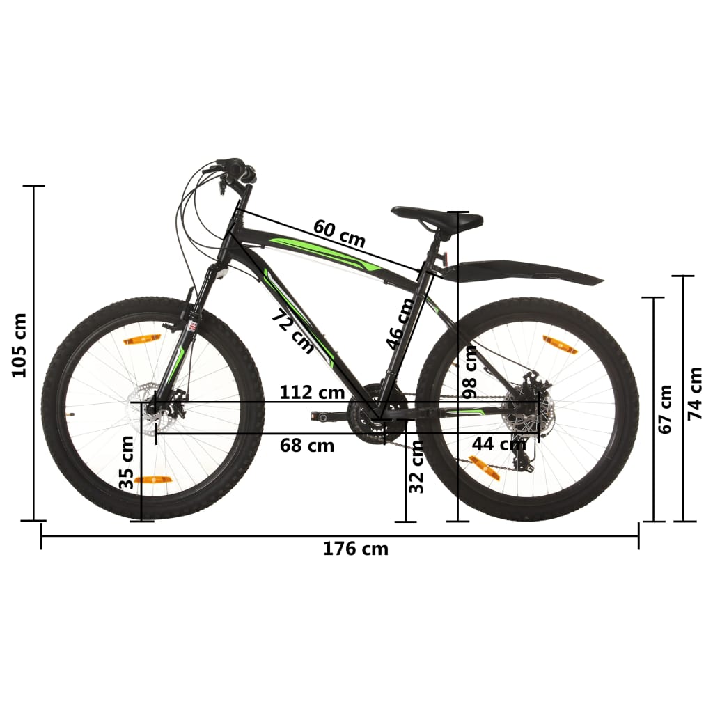 vidaXL Mountainbike 21 växlar 26-tums däck 46 cm svart