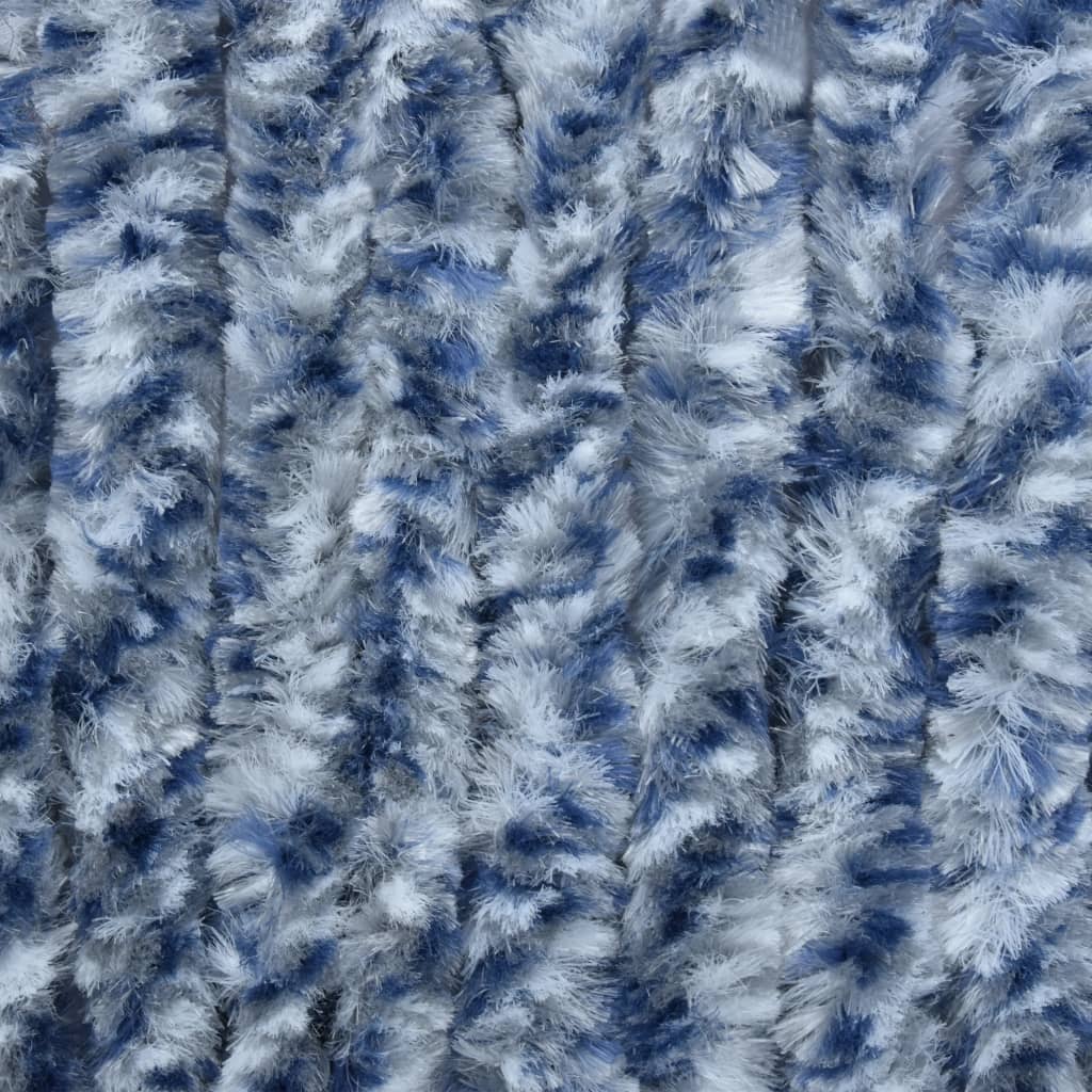 vidaXL Insektsdraperi blå och vit 90x200 cm chenille