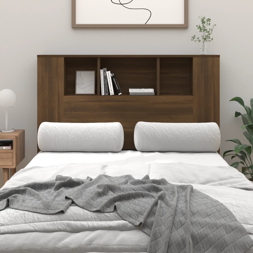 vidaXL Sänggavel med förvaring brun ek 120x18,5x102,5 cm