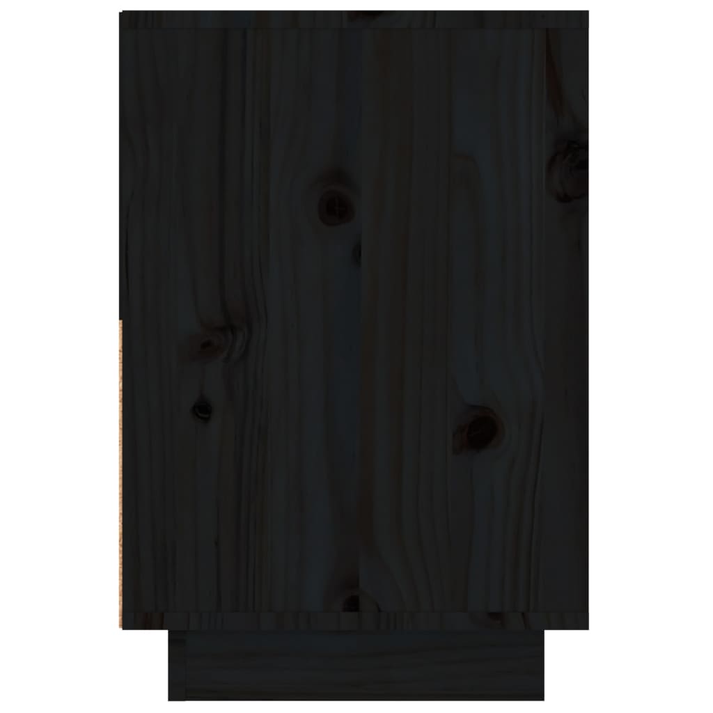 vidaXL Sängbord svart 60x34x51 cm massiv furu
