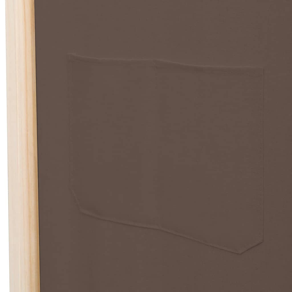 vidaXL Rumsavdelare 5 paneler 200x170x4 cm brun tyg