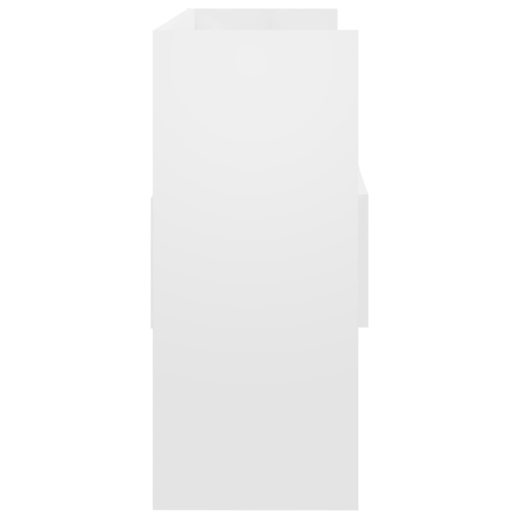 vidaXL Skänk vit högglans 105x30x70 cm spånskiva