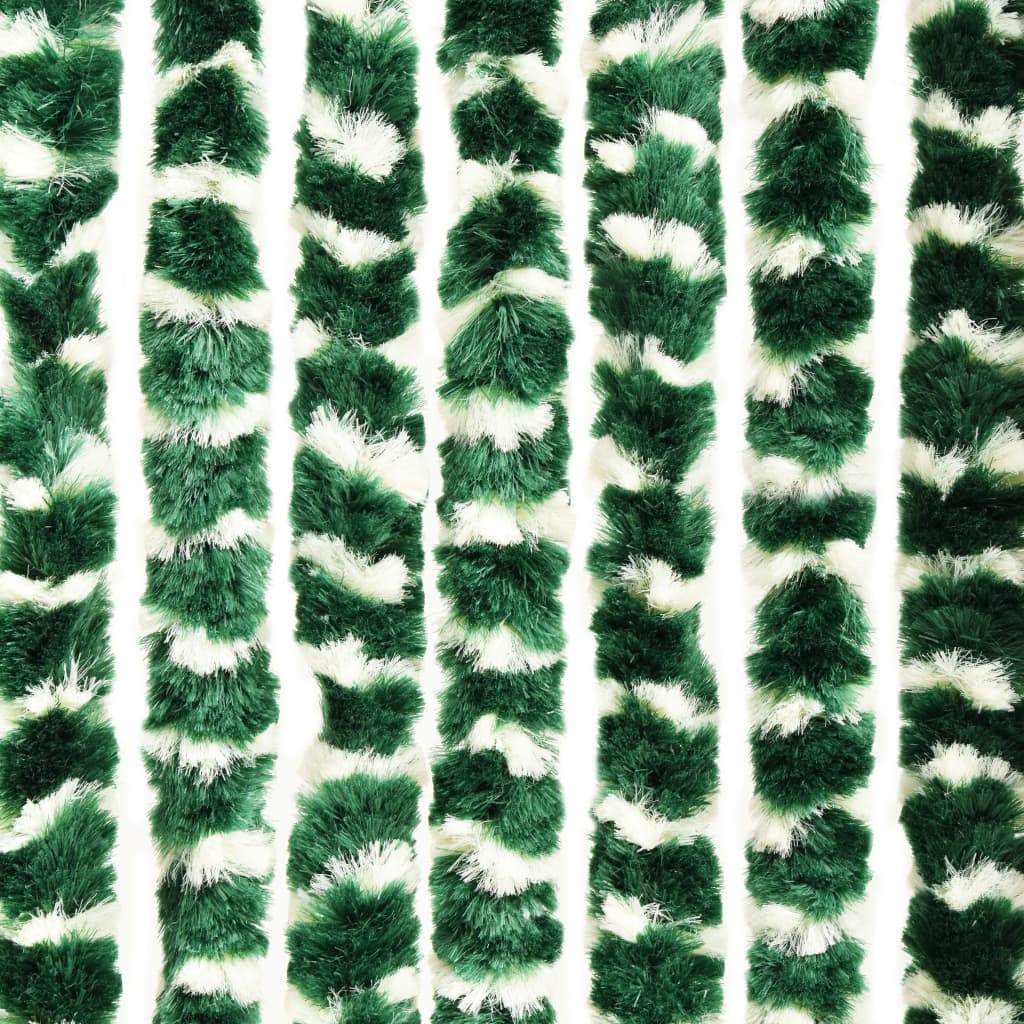 vidaXL Insektsdraperi grön och vit 100x220 cm chenille