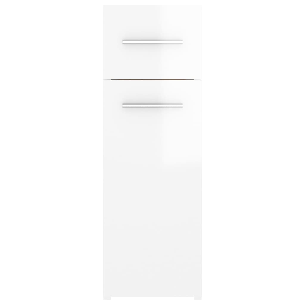 vidaXL Apoteksskåp vit högglans 20x45,5x60 cm spånskiva