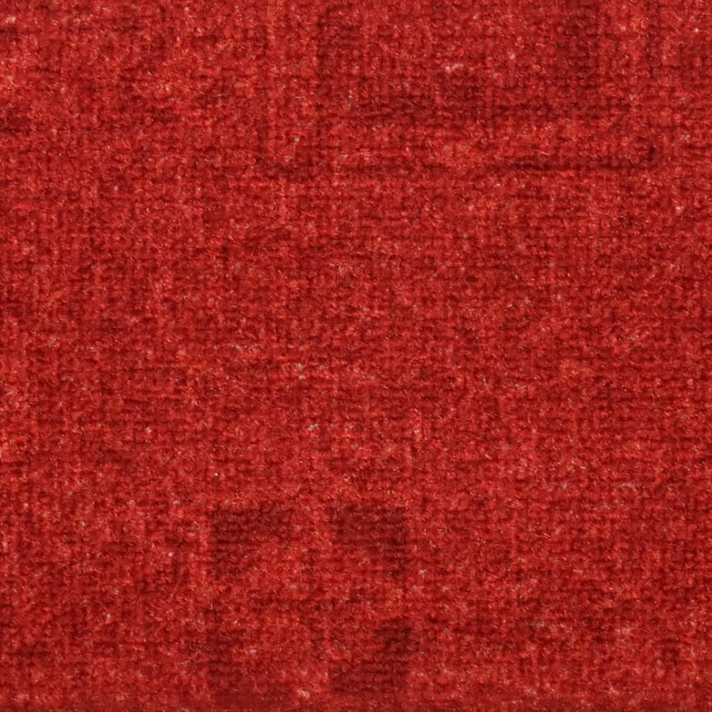 vidaXL Trappstegsmattor självhäftande 15 st röd 65x21x4 cm