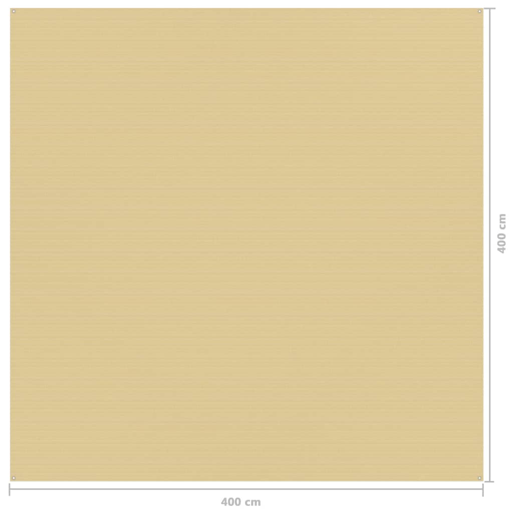 vidaXL Tältmatta 400x400 cm beige