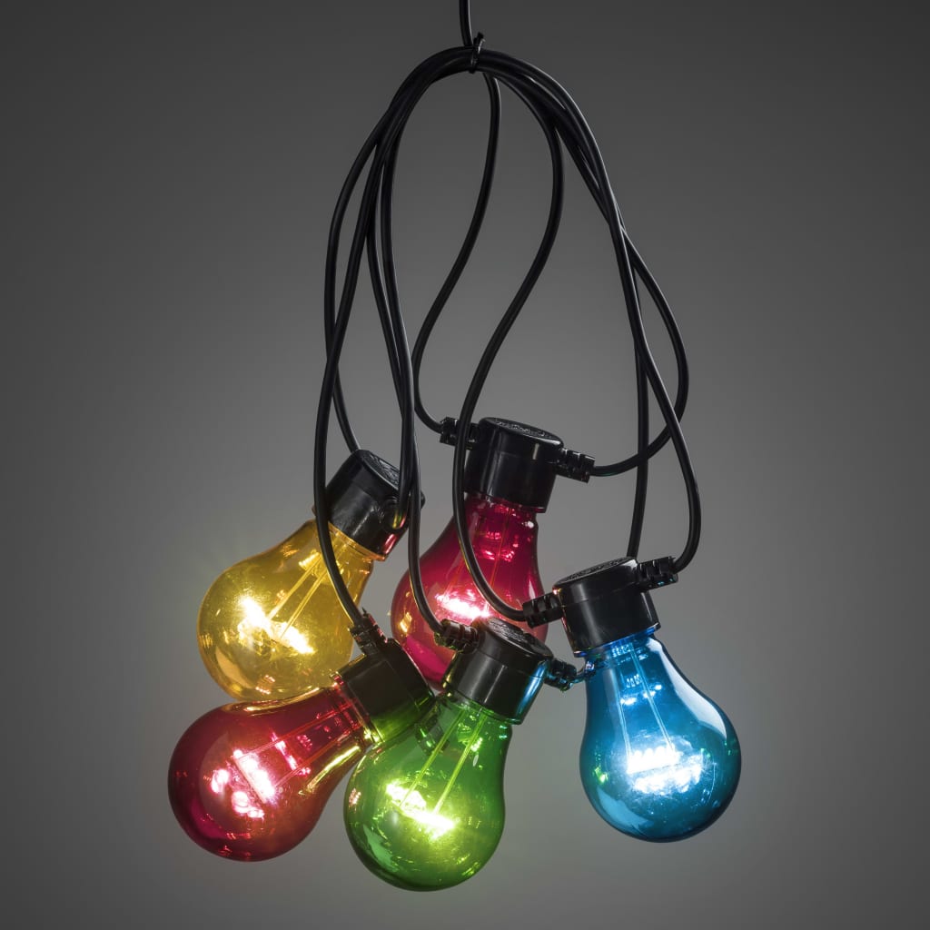 KONSTSMIDE Partylampor med 5 lampor flerfärgade