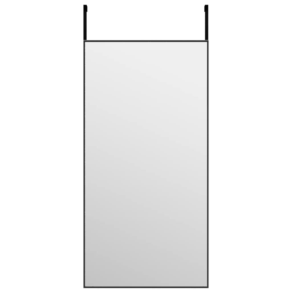 vidaXL Dörrspegel svart 40x80 cm glas och aluminium