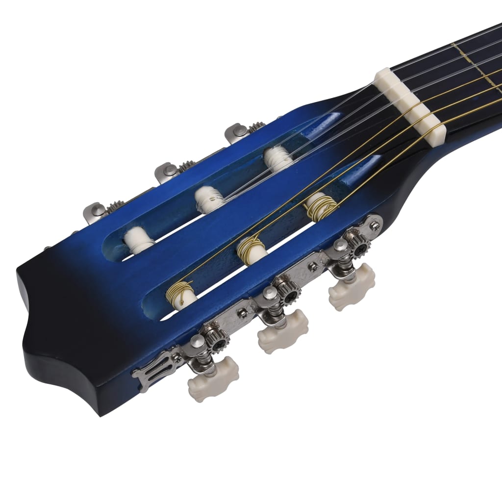 vidaXL Klassisk gitarr för nybörjare 8 delar blå 1/2 34"