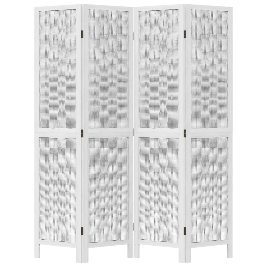 vidaXL Rumsavdelare 4 paneler vit massivt kejsarträ