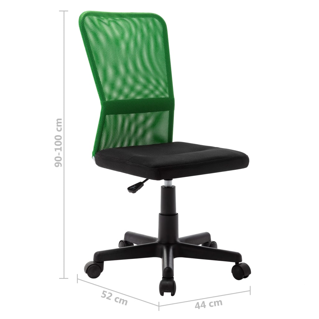 vidaXL Kontorsstol svart och grön 44x52x100 cm nättyg