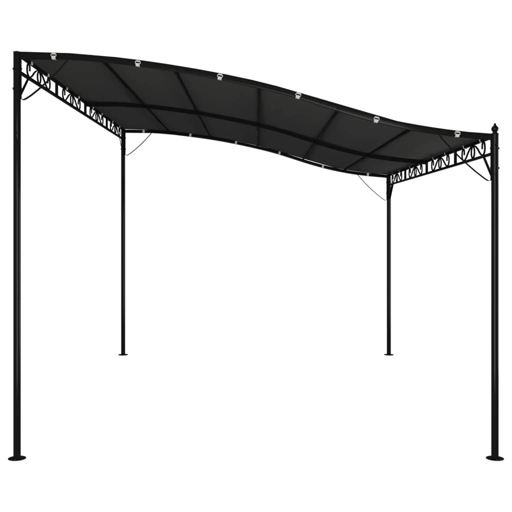 vidaXL Paviljong antracit 4x3 m 180 g/m² tyg och stål