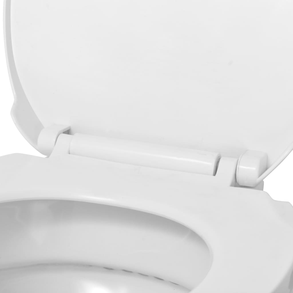 vidaXL Vägghängd toalett med mjuk stängning keramik vit WC