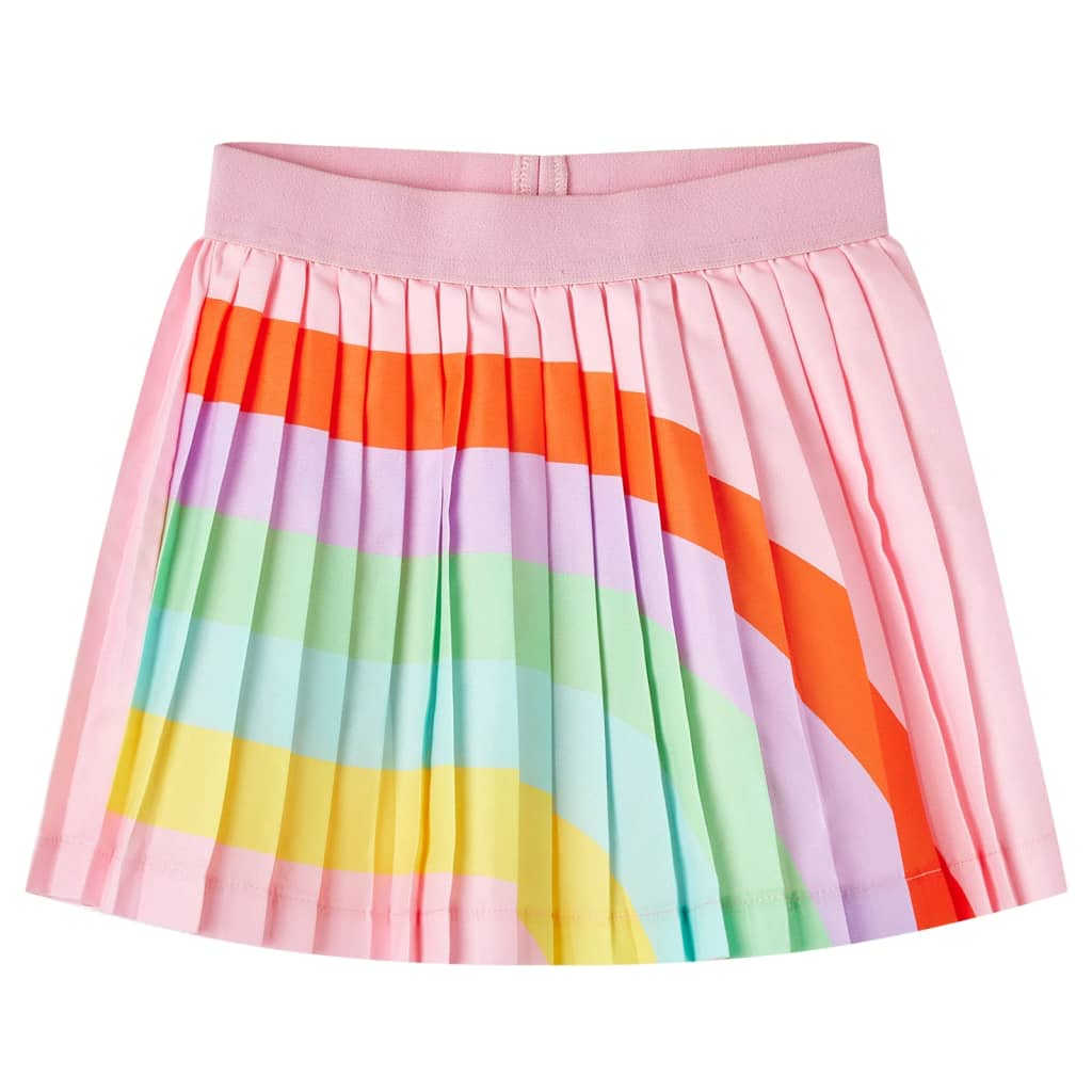 Plisserad kjol för barn ljusrosa 92