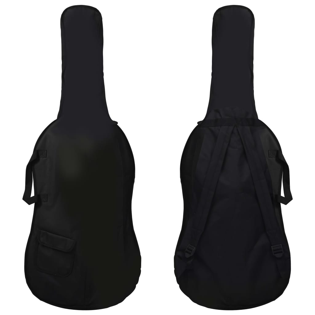 vidaXL Cello med väska med stråke av naturligt hår mörkt trä 4/4