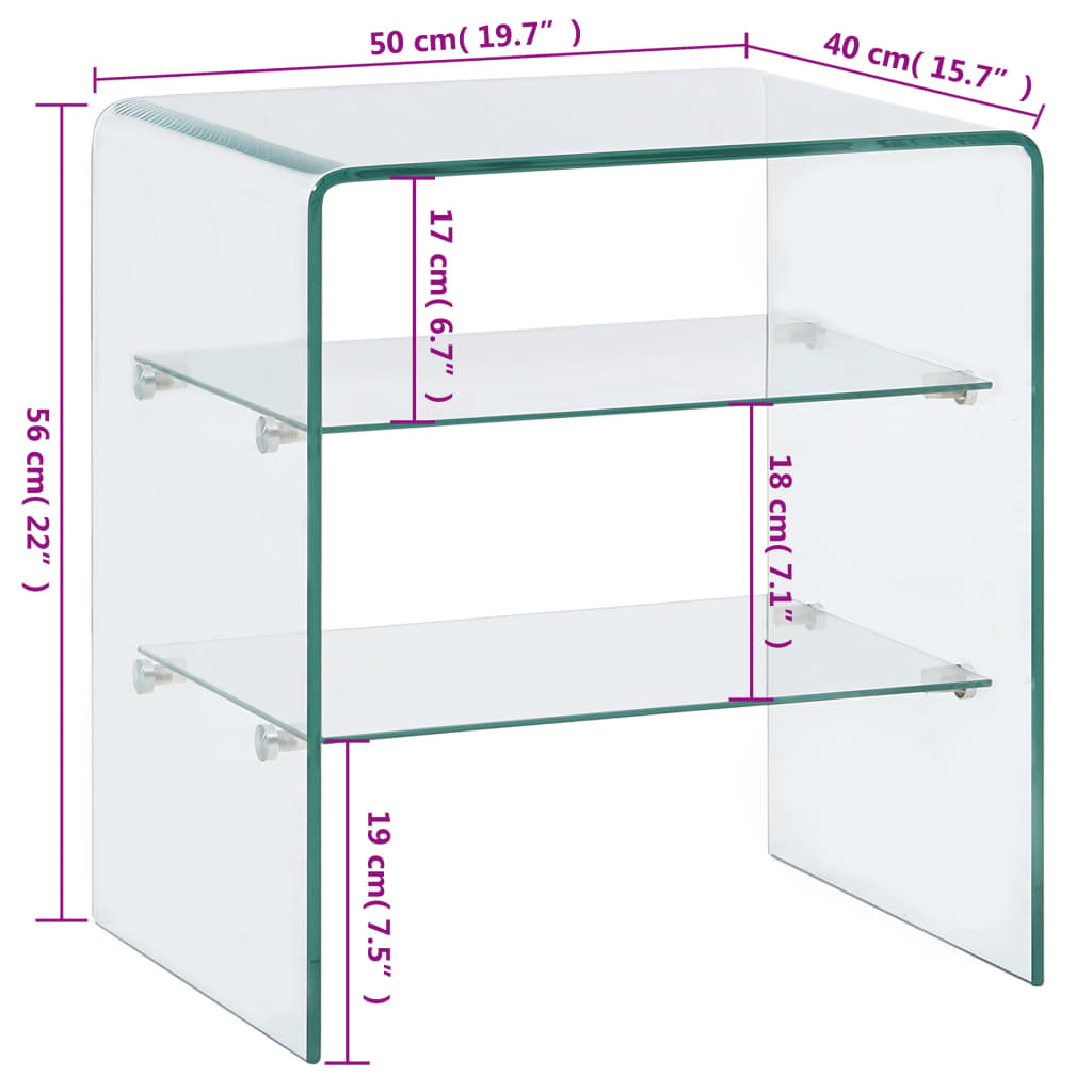 vidaXL Soffbord 50x40x56 cm härdat glas