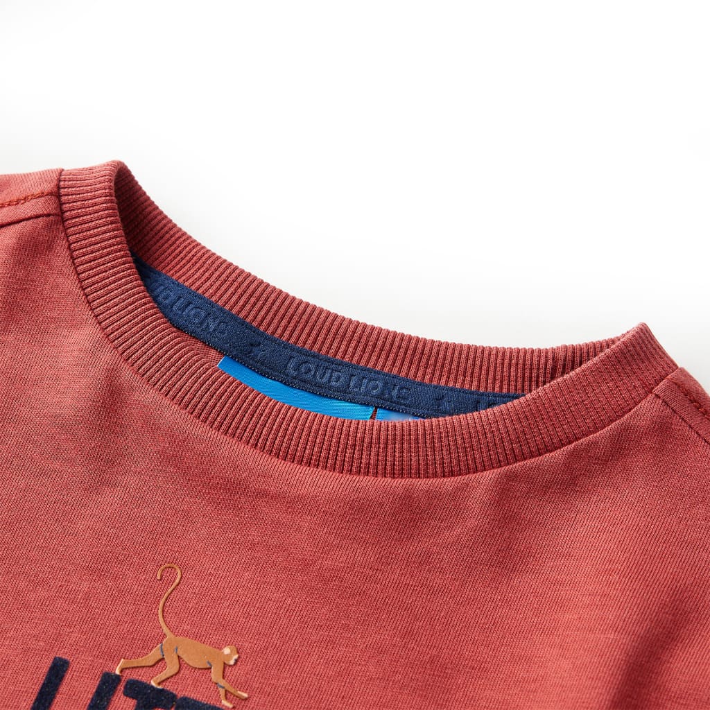 T-shirt med långa ärmar för barn ljusröd 92