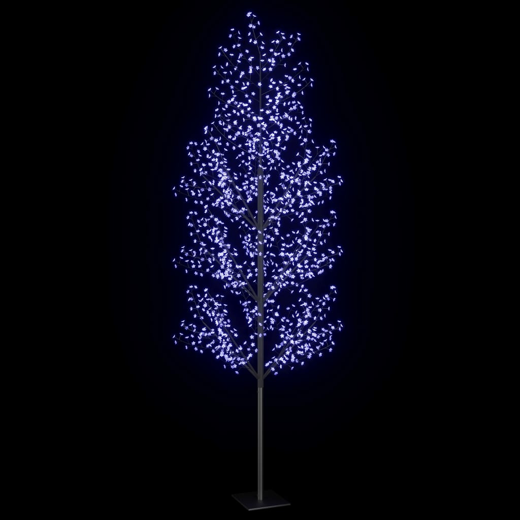 vidaXL Plastgran 1200 LED körsbärsblommor blått ljus 400 cm